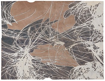 Work:&nbsp;Maysey Craddock Tracery (sugar sands), 2017 gouache and thread on found paper 20 x 25 inches/22.5 x 28.5 inches framed CRADD050