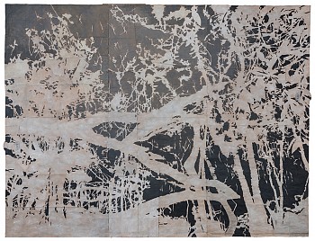 Work:&nbsp;Maysey Craddock A Labyrinth of Tides, 2017 gouache and thread on found paper 47.5 x 62.5 inches/53.5 x 67.5 inches framed CRADD055