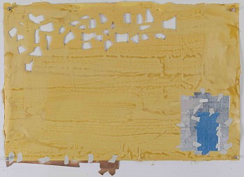 Work:&nbsp;Eugene Brodsky Yellow with Holes, 2017 ink on silk 32 x 23 inches BROD344