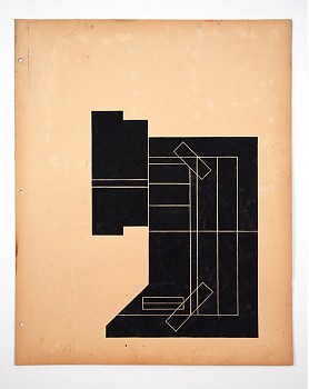 Emily Hass -&nbsp;Kant Stra&Aacute;&Yuml;e, 30 Plan 3, 2010 gouache on vintage paper 25 x 19 inches/25 1/4 x 20 11/16 inches framed HASS001