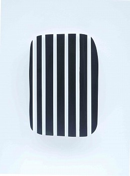 Andrew Zimmerman (LA) -&nbsp;Black and White Black and White, 2017 acrylic on wood 17 x 11.5 x 3 inches ZIM471