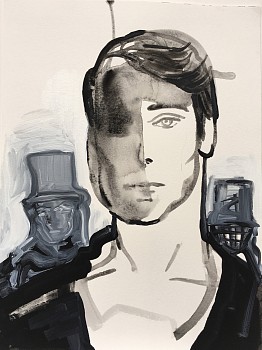 Work:&nbsp;Superman, 2017 flashe on paper 14 x 12 inches SPENC056