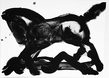 Work:&nbsp;Death by Black Horse, 2017 flashe on paper 12 x 14 inches SPENC060