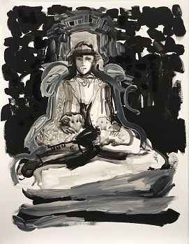 Work:&nbsp;Buddha Rider, 2016 flashe on paper 24 x 18 inches SPENC064