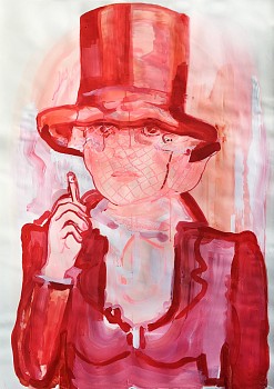 Work:&nbsp;Widow, 2016 flashe on paper 55 x 38 1/2 inches SPENC071