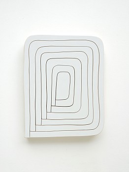 Work:&nbsp;Andrew Zimmerman Bianco Eldorado, 2018 Automotive paint on wood 26 x 21 1/2 x 2 inches ZIM516