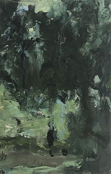 Peter Schroth -&nbsp;Bonaventure, 2018 oil on paper 8 1/2 x 5 1/2  inches SCHR730