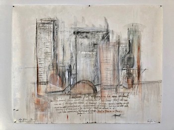 Work: Jane Rosen Morandi Drawing, 2014 chalks, coffee, charcoal, casein and beeswax 50 x 62 inches ROSEN309