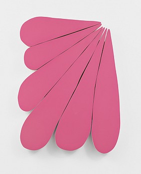 Work:&nbsp;Andrew Zimmerman Pompadour Pink, 2019 Automotive paint on wood 47 x 35 x 2 inches ZIM646