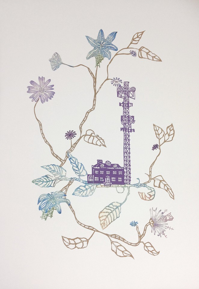 Susan Graham
Floating Landscape With Tall Tower, 2019
GRA034
chine colle paper cut out and ukiyo-e woodblock print on cotton paper, 30 x 21 3/4 inches