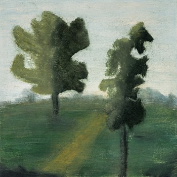 Work: Poogy Bjerklie Follow the path, 2019 oil on panel 27 x 27 inches BJE092