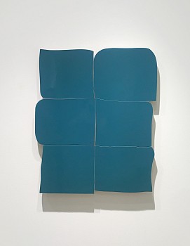 Work: Andrew Zimmerman Pantone 3115, 2020 Automotive paint on wood 39 x 33 x 2 inches ZIM786