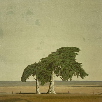 Clay Wagstaff (LA) -&nbsp;Coast no. 27, 2012 oil on paper 26 x 26 inch paper / 24 x 24 inch image WAG261