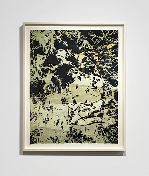 Work: Maysey Craddock visions in the understory, 2020 gouache and thread on found paper 36 3/4 x 28 1/4 inches CRADD080