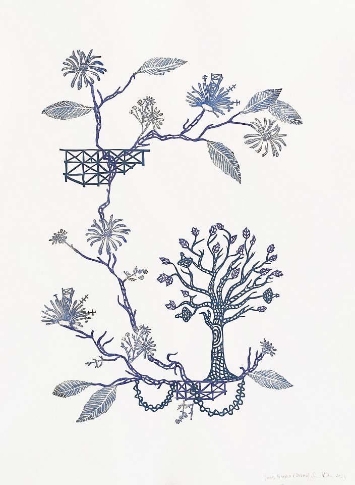 Susan Graham
Future Garden (Indigo), 2021
GRA052
chine colle paper cut out and ukiyo-e woodblock print on cotton paper, 30 x 22 inches