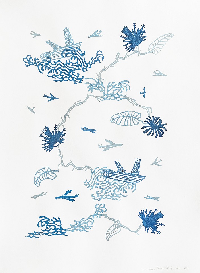 Susan Graham
Future Garden (Sapphire Sea), 2021
GRA051
chine colle paper cut out and ukiyo-e woodblock print on cotton paper, 30 x 22 inches