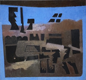 Work: Milieu Blue, 2014 oil on linen 14 x 15 inches KAO017