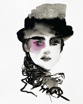 Work:&nbsp;Suzy Spence Rider (Charlotte), 2021 flashe on paper 20 x 16 inches / 22 1/2 x 18 1/2 inch frame SPENC301