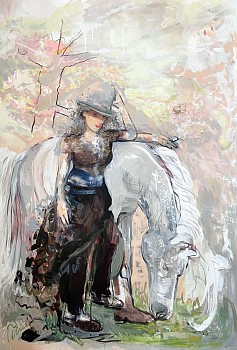 Suzy Spence - Pink Smoke, 2020 acrylic on paper mounted on panel 44 1/2 x 30 inches SPENC317