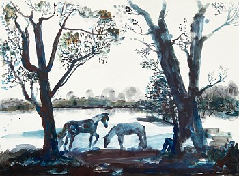 Suzy Spence - Fading Landscape (October), 2021 flashe and acrylic on paper 22 x 30 inches SPENC319