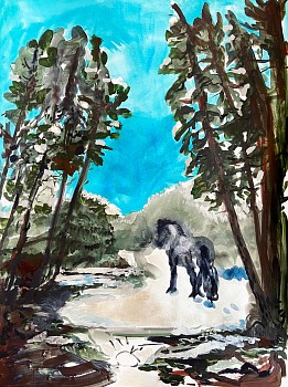 Work:&nbsp;Fading Landscape (December), 2021 flashe and acrylic on paper 30 x 22 inches SPENC328