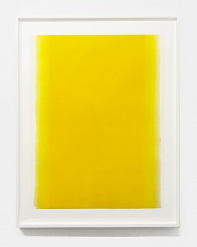 Work: Betty Merken Illumination, Yellow 07-16-10, 2016 monotype on rives bfk paper 54 x 39 inches paper / 58 x 43 inches framed  MER894