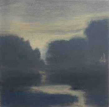 Work:&nbsp;Before the Storm, 2022 oil on paper mounted on wood panel 12 x 12 inches BJE146