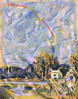 Work:&nbsp;Tessa Greene O'Brien East Port Rainbow, 2021 oil on panel 30 x 24 inches TGO004