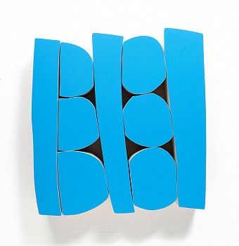 Work:&nbsp;Andrew Zimmerman Blue Ciel, 2022 Automotive paint on wood 15 x 14 1/2 x 2 1/2 inches ZIM1001