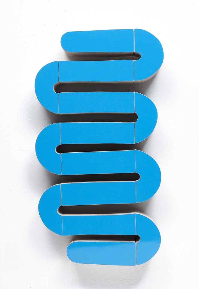 Andrew Zimmerman
Blue Line, 2022
ZIM1015
Automotive paint on wood, 17 1/2 x 14 1/4 x 2 inches