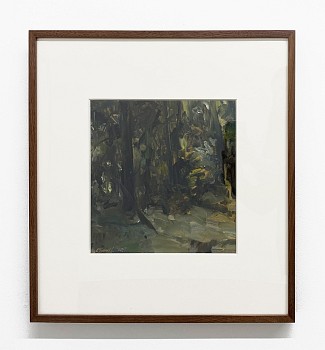 Work:&nbsp;Peter Schroth Dark Corner, 2002 oil on paper 14 x 8 inch image / 20 3/4 x 19 3/4 inch frame SCHR679