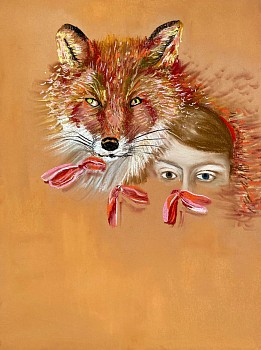 Andrea Hornick (LA) - Study from Red Fox Shields and Warms Margarita Theresa Where her Dress is Off Duty, 2023 chalk pastel and graphite on paper 18 x 24 inches HORN026