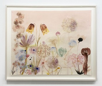 Work:&nbsp;Anemones, Water Lilies and others shelter the Ugly Duckling, 2023 ink, watercolor and pencil on paper 50 x 62 inches / 58 x 70 inches framed SANCH997