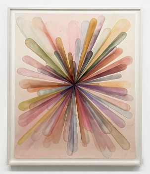 Work:&nbsp;Radiant (Pink), 2023 ink, watercolor and pencil on paper 55 x 43 inches / 59 1/2 x 48 inches framed SANCH1003
