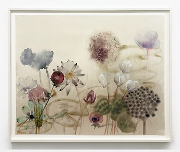 Work:&nbsp;One afternoon I got away, and met everyone I needed to, 2023 ink, watercolor and pencil on paper 43 x 54 inches / 47 1/2 x 58 1/2 inches framed SANCH1004