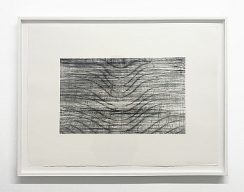 Work:&nbsp;Siesmic Shift, 2018 encaustic on paper 22 x 30 inches paper / 12 x 20 inches image / 25 1/2 x 33 inches framed MAY397