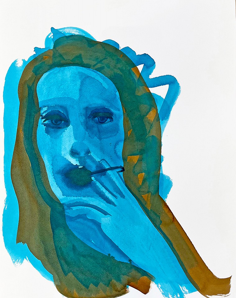 Suzy Spence
Blue Woman (smoking), 2023
SPENC343
acrylic ink on paper, 16 x 20 inches