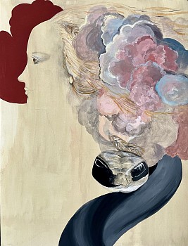 Andrea Hornick (LA) - Shekhina, Cleopatra, Simonetta: Cosmic, Mythic, Legendary, 2023 gouache and graphite on paper 24 x 18 inches HORN031