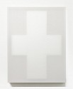 Don Maynard, Large White Cross
2023, mixed media on wood panel with voile fabric