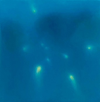 Michael Abrams - Salmon Hole, 2023 oil on panel 10 x 10 inches ABR442