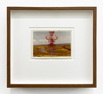 Randi Malkin Steinberger -&nbsp;Rivers Bend, 2016 vintage photograph and nail polish 4 x 6 inches image / 9 1/2 x 10 1/2 inches framed Stein339