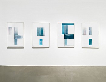 Agnes Barley - Constructed Strokes Installation, 2023 acrylic  on paper 44 x 30 inches / 47 1/2 x 33 1/2 inches framed each BARL791