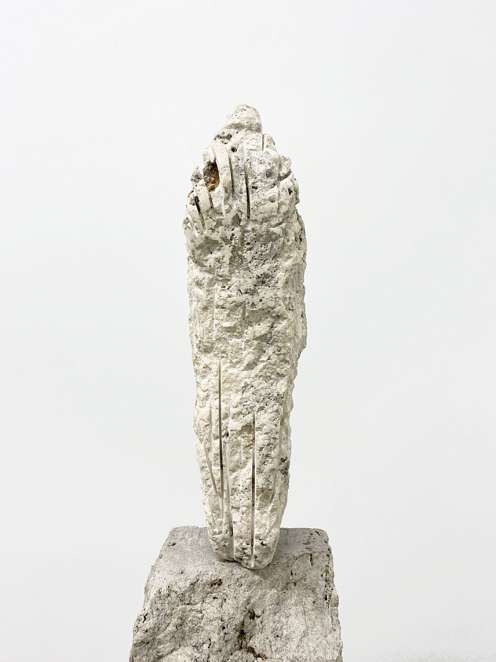 Jane Rosen
Travertine Monk, 2024
ROSEN323
Roman travertine and provencal limestone, 64 x 8 x 10 inches / figure: 18 x 5 x 5 inches, base: 45 x 8 x 10 inches