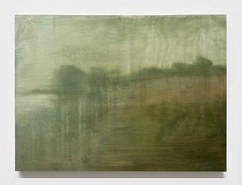 Poogy Bjerklie -&nbsp;Recreation of the new day, 2024 oil on paper mounted on wood panel 30 x 40 inches BJE202