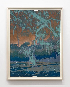 Work:&nbsp;Maysey Craddock Antediluvian Dream, 2024 gouache, flashe, and thread on found paper 48 x 35 1/2 inches / 52 1/2 x 40 1/2 inches framed CRADD109