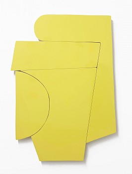 Andrew Zimmerman - Ananasgelb, 2024 Automotive paint on wood 42 x 30 inches ZIM1184