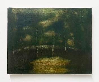 Poogy Bjerklie (LA) -&nbsp;Delight in the Mystery, 2024 oil on paper mounted on wood panel 11 x 14 inches BJE212