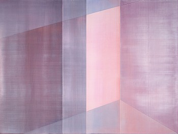 Karin Schaefer -&nbsp;Game of Flats, 2024 oil on panel 30 x 40 inches SCHAE144