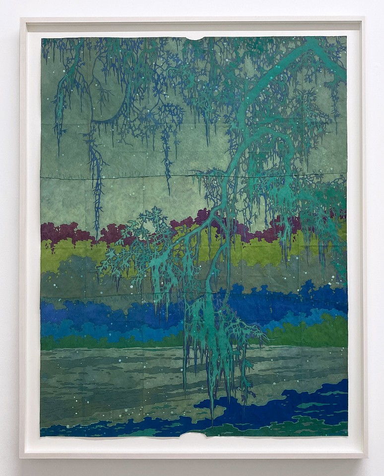 Maysey Craddock
Ghost Canopy, 2025
CRADD117
gouache, flashe, and thread on found paper, 47 1/2 x 36 inches / 52 1/2 x 40 1/2 inches framed