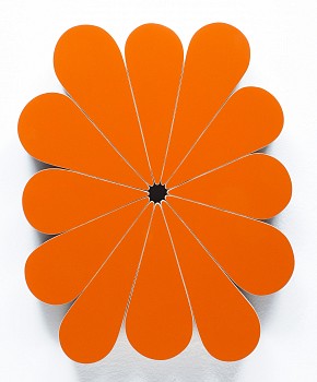 Andrew Zimmerman - Naranja Luminesa, 2025 Automotive paint on wood 14 x 11 x 2 inches ZIM1208